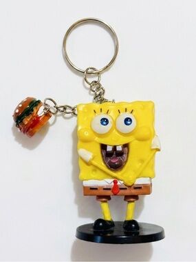 SpongeBob SquarePants Keychain with Burger Charm - Yellow